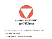 Mo 9.12.-Do 12.12. - ÜBUNG des Bundesheeres (Oberdrauburg - Nikolsdorf - Lavant südlich der DRAU)