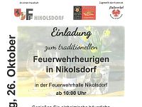 Sa, 26.10. - Feuerwehrheurigen ab 10:00 Uhr