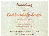 Fr, 22.11. - Nachbarschafts-Singen - Gemeindesaal Lavant